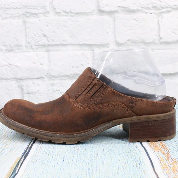 Timberland Shoes - TIMBERLAND Leather Mule Clog Comfort Slip On 8 M
